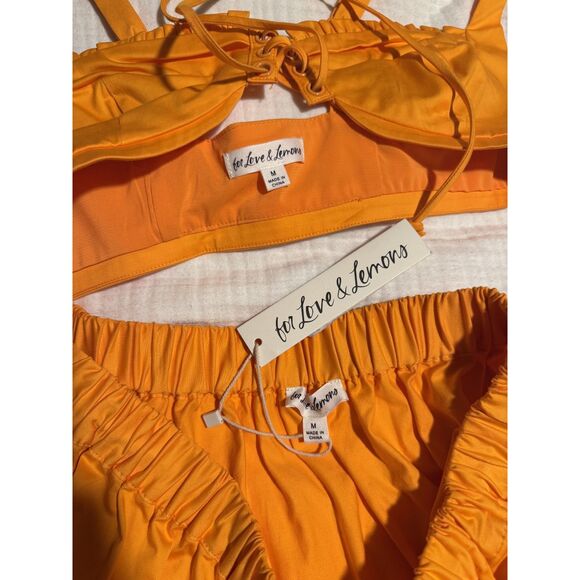 For Love & Lemons Clementine Midi Skirt and Bra Top - Picture 2 of 6